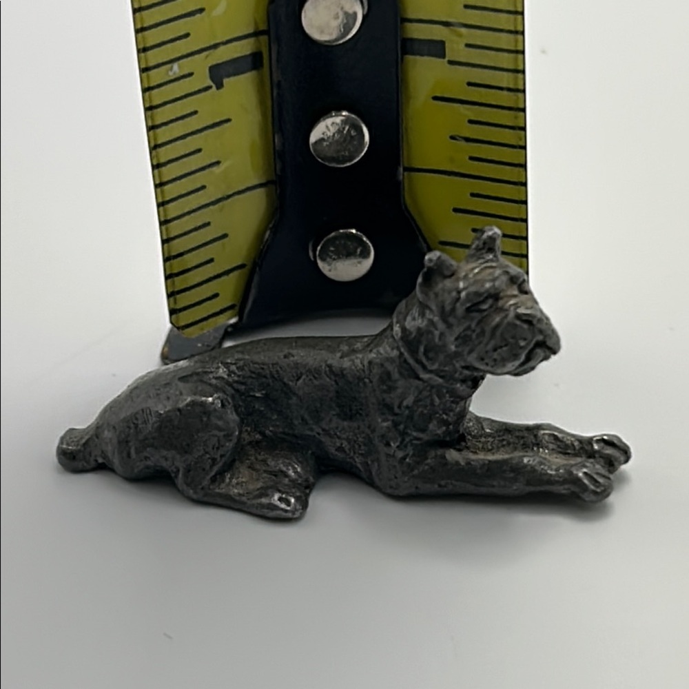 Vintage 1981 Pewter Bulldog Figurine Miniature 1.75 Inches Bull Dog - Picture 4 of 9